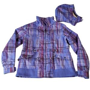 Oakley Plaid Insulated Ski Snowboard Jacket Hooded Women's Size Medium‎